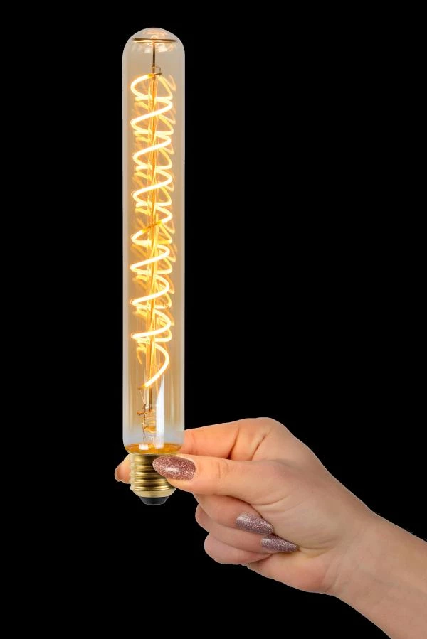Lucide T32 - Glühfadenlampe - Ø 3,2 cm - LED Dim. - E27 - 1x4,9W 2200K - Amber - Atmosphäre 2